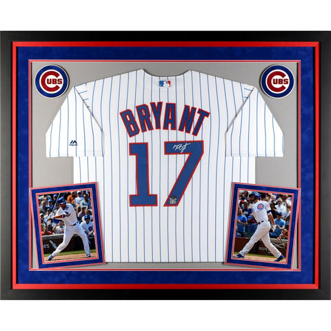 Kris Bryant Chicago Cubs Deluxe Framed Autographed White Replica Jersey