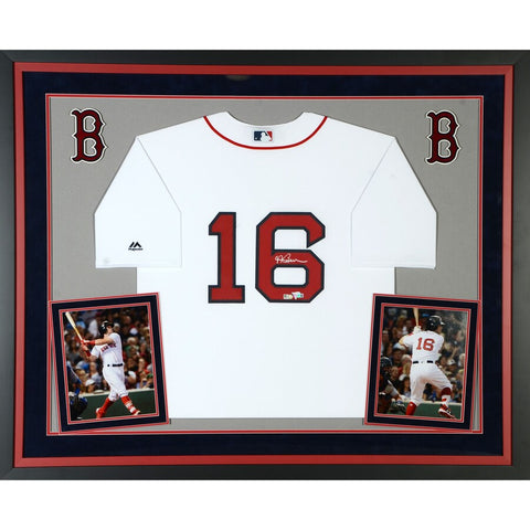Andrew Benintendi Boston Red Sox Deluxe Framed Autographed Majestic White Replica Jersey