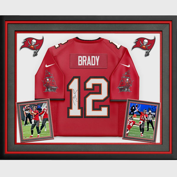 Tom Brady Tampa Bay Buccaneers Deluxe Framed Autographed Red Nike Game Jersey