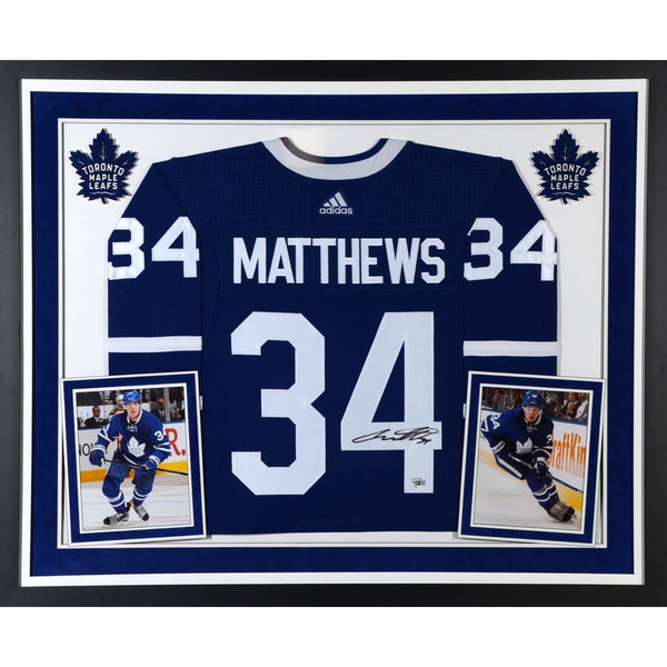 Auston Matthews Toronto Maple Leafs Deluxe Framed Autographed Blue Adidas Authentic Jersey