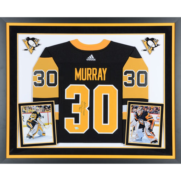 Matt Murray Pittsburgh Penguins Deluxe Framed Autographed Black Adidas Authentic Jersey