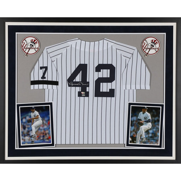 Mariano Rivera New York Yankees Deluxe Framed Autographed White Mitchell & Ness Jersey