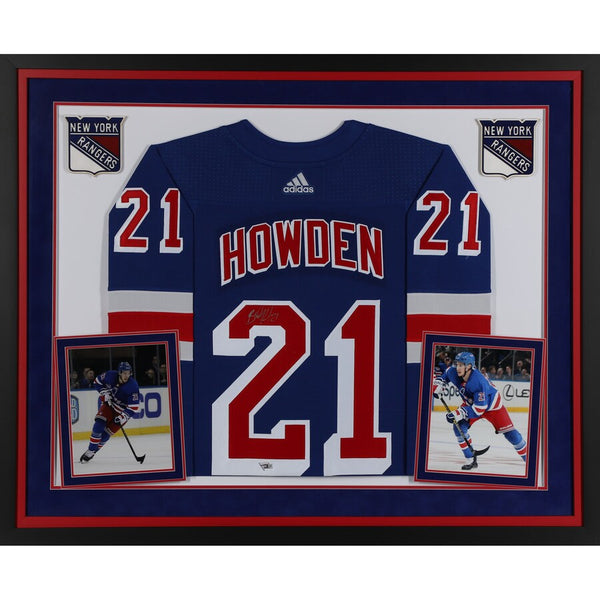 Brett Howden New York Rangers Deluxe Framed Autographed Blue Adidas Authentic Jersey