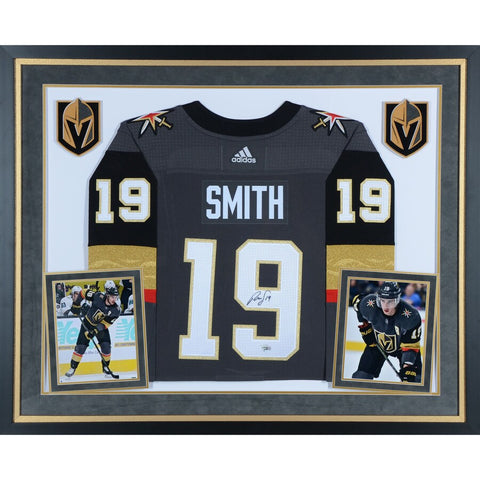 Reilly Smith Vegas Golden Knights Deluxe Framed Autographed Black Adidas Authentic Jersey