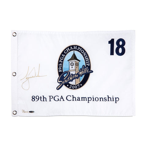 Tiger Woods Autographed 2007 PGA Pin Flag