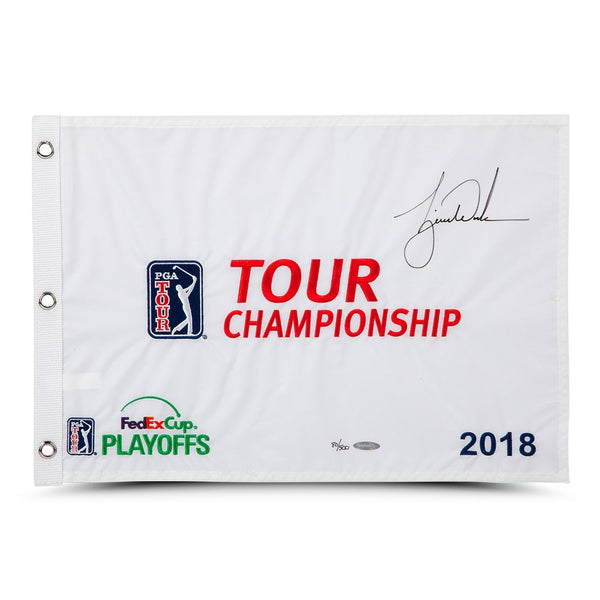 Tiger Woods Autographed 2018 Tour Championship Pin Flag