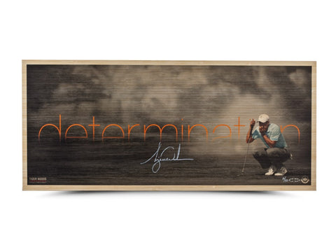 Tiger Woods Autographed "Determination" Bamboo Print