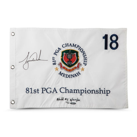 Tiger Woods Autographed & Embroidered 1999 PGA Championship Pin Flag