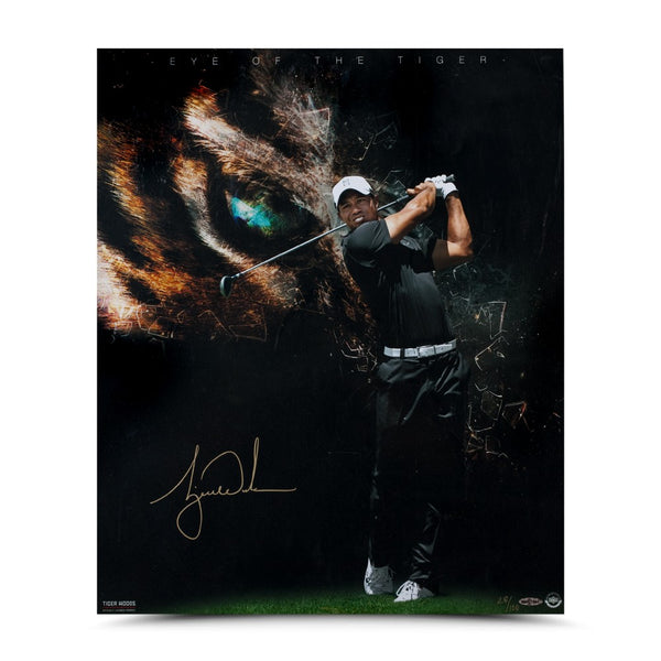 Tiger Woods Autographed "Eye of the Tiger" 20 x 24
