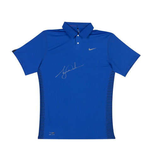 Tiger Woods Autographed Nike Performance Graphic Royal Blue Polo
