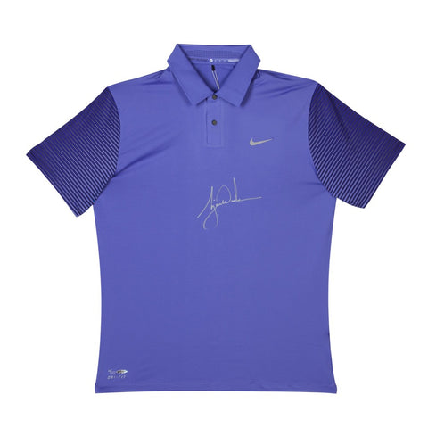 Tiger Woods Autographed Nike Purple Haze Black Metallic Silver Polo