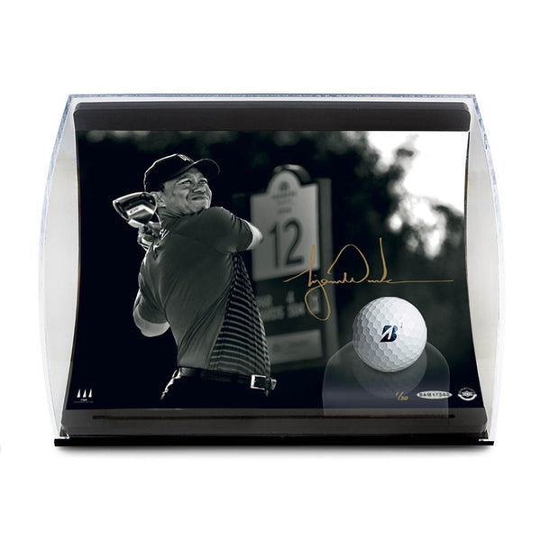 Tiger Woods Autographed “Gold Drive” Curve Display