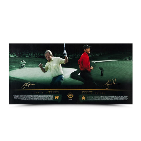 Tiger Woods & Jack Nicklaus "Masterful" 36 x 18