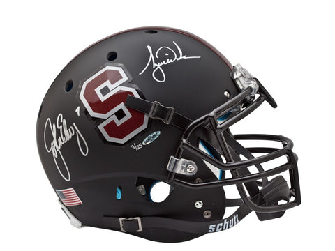 Tiger Woods & John Elway Autographed Black Stanford Authentic Helmet
