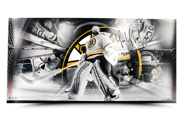 Tim Thomas Signed & Inscribed Playoff Run Panoramic Limited Edition Collage 36 x 18