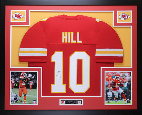 Tyreek Hill Autographed Framed Red Kansas City Chiefs Jersey