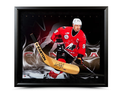 Wayne Gretzky Autographed Easton Stick Blade with Ice Cold Picture - Framed