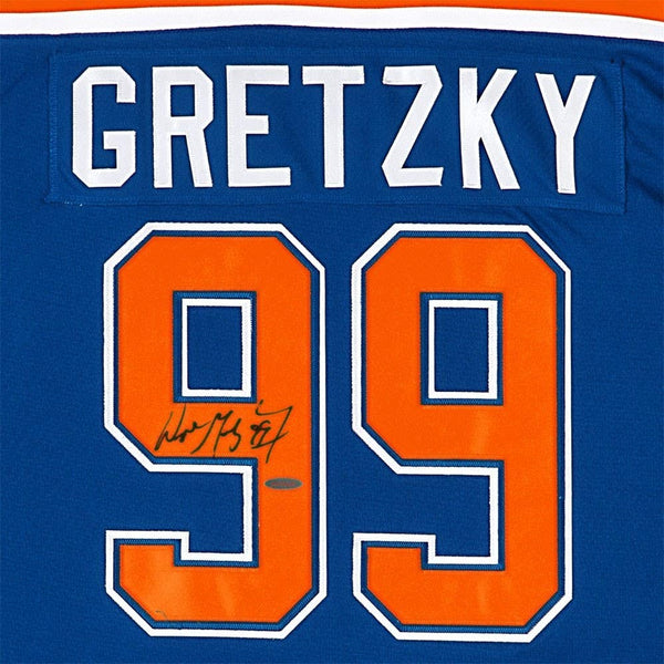 WAYNE GRETZKY Autographed Edmonton Oilers “Heroes of Hockey” Blue Adidas  Jersey UDA - Game Day Legends