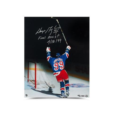 Wayne Gretzky Autographed & Inscribed "Final Assist" 16 x 20