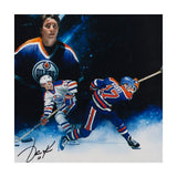Wayne Gretzky, Paul Coffey and Jari Kurri Autographed "Oilers Greats" 36 x 18